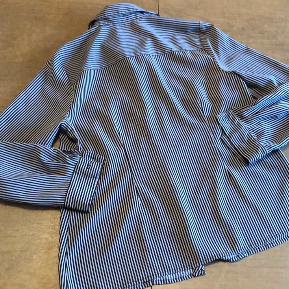 Elementz Vertical Striped Button Down - Petite Med - image 7